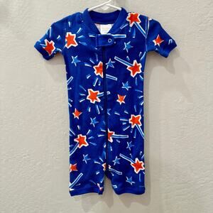 Hanna Andersson Patriotic Sparkle & Shine Summer Zip Sleeper Pajamas